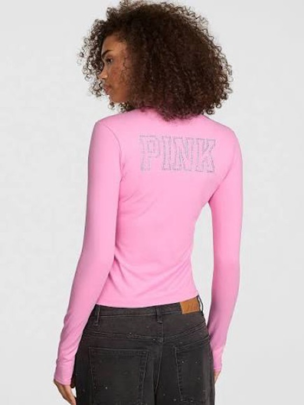 NWOT PINK Victoria's Secret full zip relay pink bling jacket